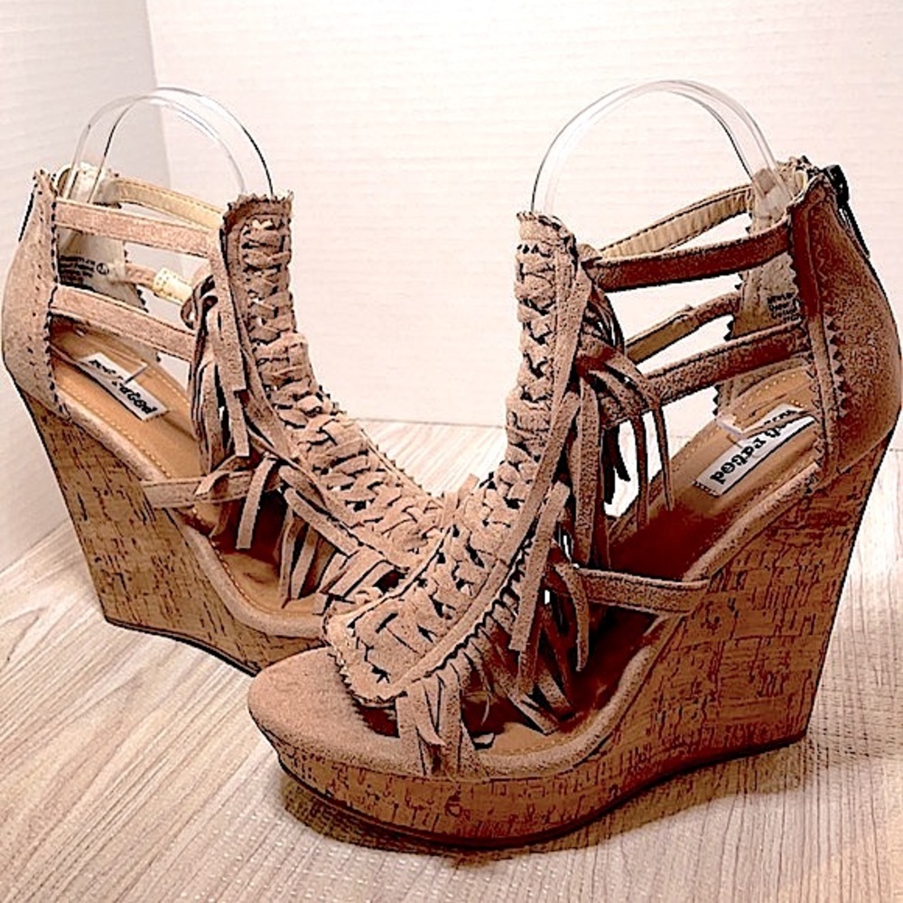 Not Rated wedge sandals. Nude color size 7 1/2
